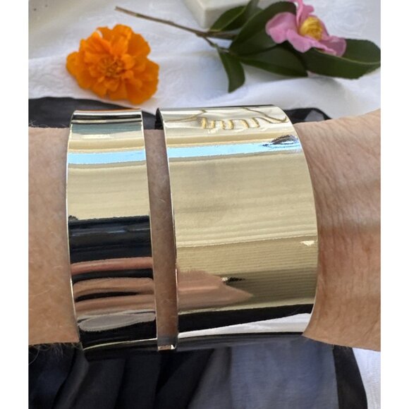 Silvertone Wide Cuff Bangle Bracelet Chic Women Party Vacation Jewelry Gift NEW - Picture 8 of 12